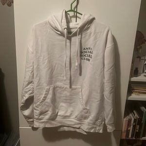 Anti social social club white hoodie sweatshirt authentic